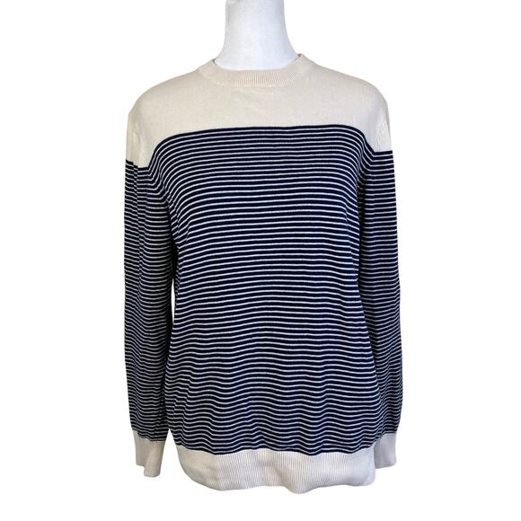 Frederik Anderson Copenhagen Mens Crewneck Sweater Fine-knit Striped Unisex - Picture 14 of 16
